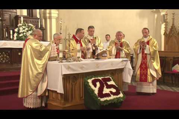 Rēzeknes-Aglonas diecēzes bīskapam pateicas par 25 gadiem bīskapa kalpojumā (video)
