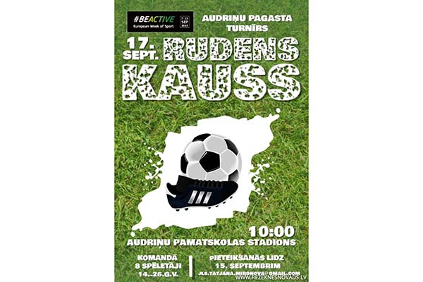 Audriņu pagastā notiks Rēzeknes novada jauniešu futbola turnīrs